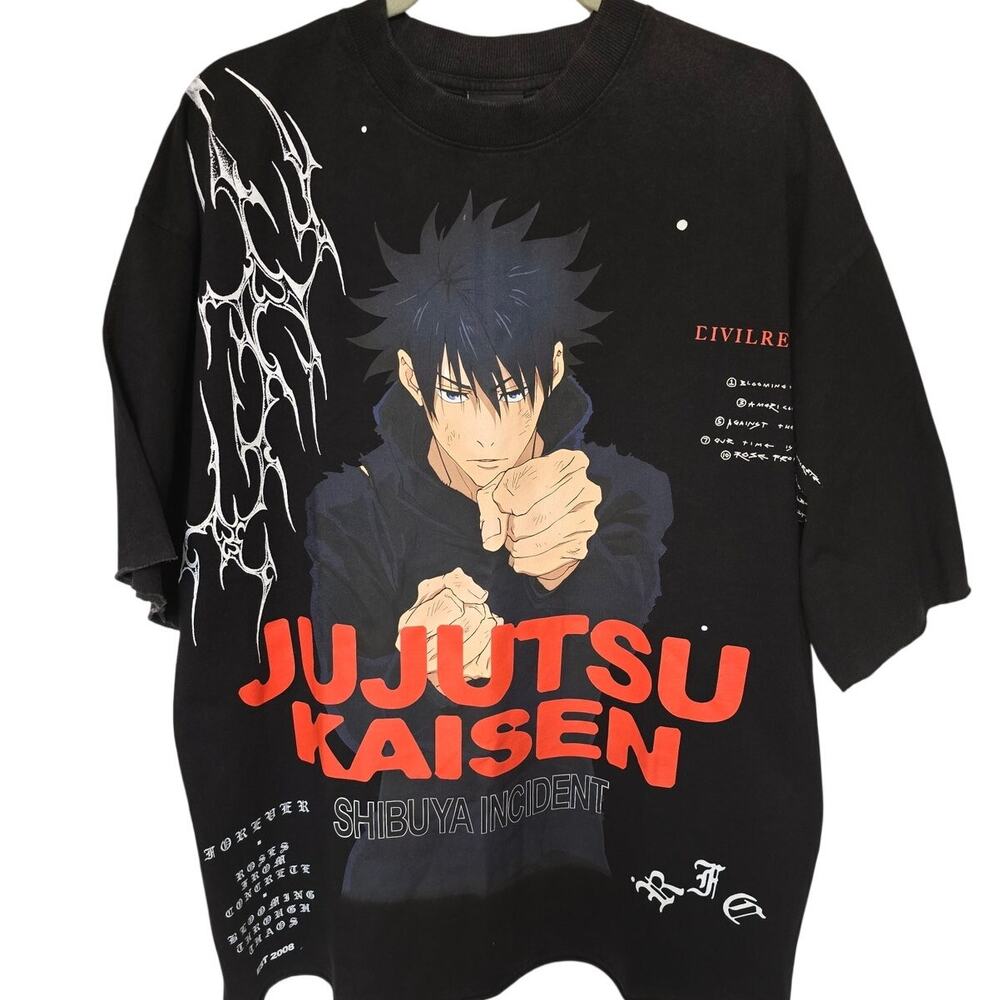 Civil Regime Jujutsu Kaisen Megumi Shibuya Incident Shirt Large NWT NEW